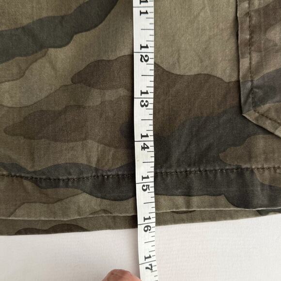 J. Crew Army Green Camouflage Mini Skirt Sz. P4 Chino Cargo Y2K Rock Grunge Edgy - Picture 6 of 6